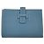 Hermès Billetera bi-fold Hermes en piel Epsom Blue Jean