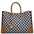 Céline Borsa Cabas Orizzontale in Tessuto Ricamato Blu Navy