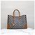 Céline Borsa Cabas Orizzontale in Tessuto Ricamato Blu Navy - vista 11