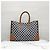 Céline Borsa Cabas Orizzontale in Tessuto Ricamato Blu Navy - vista 13