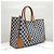 Céline Borsa Cabas Orizzontale in Tessuto Ricamato Blu Navy - vista 14