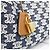 Céline Borsa Cabas Orizzontale in Tessuto Ricamato Blu Navy - vista 15