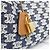 Céline Borsa Cabas Orizzontale in Tessuto Ricamato Blu Navy - vista 5