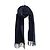 Hermès Sciarpa in cashmere blu navy bicolore con logo ricamato