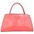 Prada Brush Leder-Tote Bag mit rosa Dreiecks-Logo