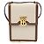 Burberry Borsa a tracolla Robin in tela bianca e pelle marrone