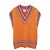 Burberry Strickweste aus Baumwolle mit orangefarbenem Logo XS