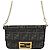 Fendi Jacquard Mini Baguette Chain Bag