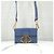 Dior Borsa Box Montaigne in vitello blu, mini borsa a spalla dorata - vista 11