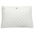Chanel Classic Clutch Large Caviar White Gold