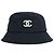 Chanel Unbenutzter Baumwoll-Bucket-Hat Schwarz