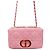 Dior Karo Shoulder Bag Medium Denim Bright Pink
