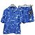 Prada Set Camicia e Pantaloncini con Logo Triangolo Blu e Fiori da Donna