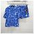 Prada Set Camicia e Pantaloncini con Logo Triangolo Blu e Fiori da Donna - vista 11