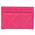 Chanel Porte-cartes et portefeuille en cuir rose - vue 3