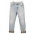Gucci Pantaloni in denim dritti con risvolto e logo GG
