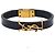 Autre Marque Bracciale in pelle SAINT LAURENT dorato