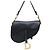 Dior Saddle Strap Tasche aus schwarzem Leder