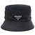 Prada Bucket Hat aus schwarzem Denim mit Triangle-Logo