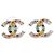 Chanel Orecchini con logo CC in cristallo arcobaleno