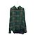 Gucci Camicia in lana Jumbo GG Check Verde Blu