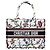 Dior Book Tote Petit Fleur Embroidery White Multicolor Mai usato