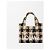 Loewe Mini borsa tote a scacchi in rafia - vista 10