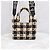 Loewe Mini borsa tote a scacchi in rafia - vista 13