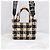 Loewe Mini borsa tote a scacchi in rafia - vista 3