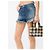 Loewe Mini borsa tote a scacchi in rafia - vista 9