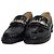 Chanel Mocassini in pelle verniciata nera con catena