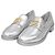 Chanel Mocassini Camelia Argento Metallizzato