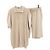 Kiton Beiges Kurzarm- Polo- und Shorts-Set