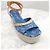 Louis Vuitton Sandali con zeppa Helios Denim Blue - vista 7