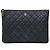 Chanel Classic Caviar New Medium Clutch Black Silver Series