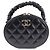Chanel Vanity Case Rotondo in Pelle Matelassé Nera