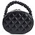 Chanel Vanity Case Rotondo in Pelle Matelassé Nera - vista 3