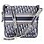Christian Dior Borsa a Tracolla Oblique Toile Monogramme Blu e Beige - vista 3