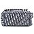 Christian Dior Borsa a Tracolla Oblique Toile Monogramme Blu e Beige - vista 4