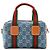 GUCCI - Borsa a tracolla Gucci Boston in denim blu e pelle marrone - vista 3