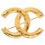 Spilla Chanel CC placcata oro con strass - vista 2