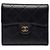 Portefeuille Trifold Chanel CC Matelassé en Caviar Noir Small Wallets