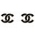Chanel Pendientes Silver Coco Mark