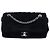 Chanel Black Medium Quilted Terry Cloth Coco Beach Flap