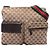 Borsa a tracolla Gucci Beige GG Canvas Web con Doppia Tasca