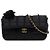Chanel Black Mini Quilted Satin Camellia Choco Bar Flap