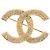 Spilla Chanel Gold CC placcata oro e strass
