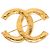 Spilla Chanel Gold CC placcata oro e strass - vista 2