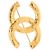 Spilla Chanel Gold CC placcata oro e strass - vista 3