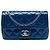 Chanel Blue Small Quilted Patent Coco Shine Flap